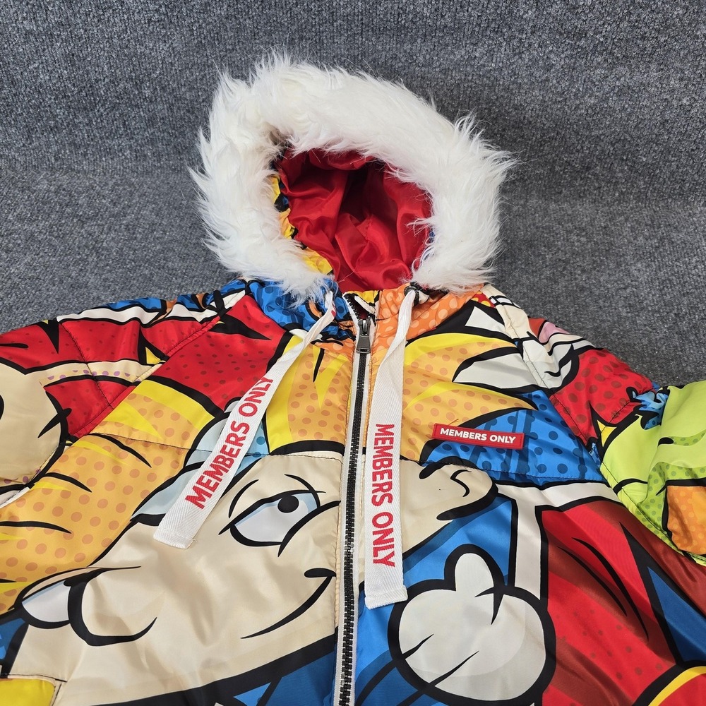 Rugrats Nickelodeon Members Only Jacket Mens Large Multicolor Puffer Coat